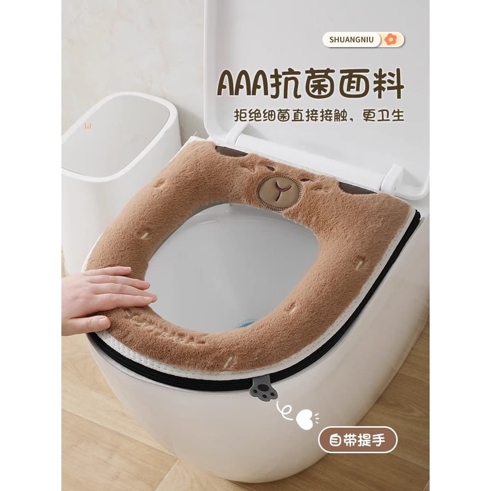Almofada de toalete antibacteriana japonesa outono inverno casa novo estilo bonito pelúcia almofada de toalete menina en