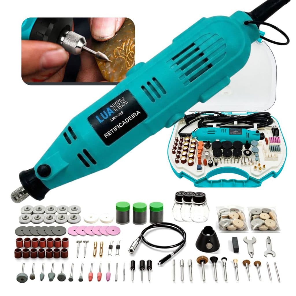 Mini Retificadora Elétrica Profissional Multiuso 450W 211Acessórios 8000~32000RPM Micro Retífica