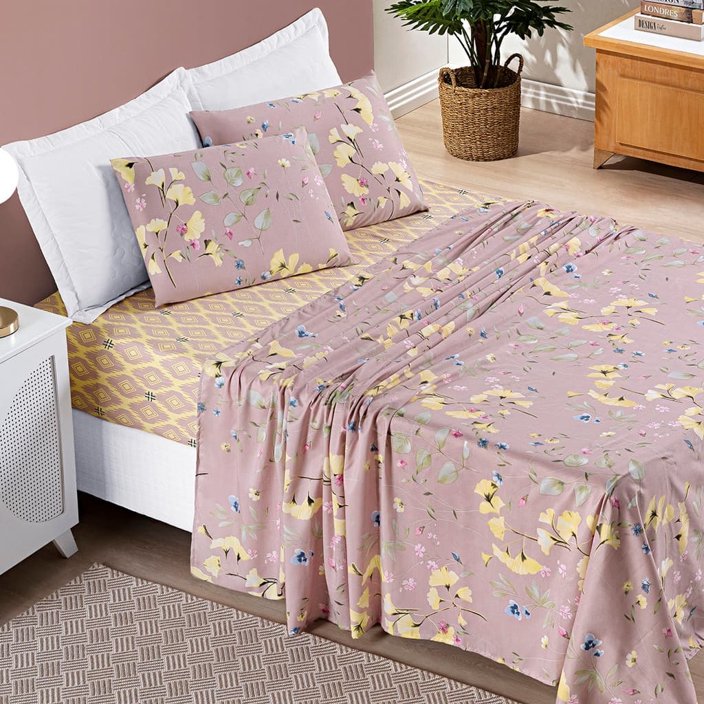 Jogo de Cama Bouti 4 Peças - Cama Casal Padrão/Queen/King