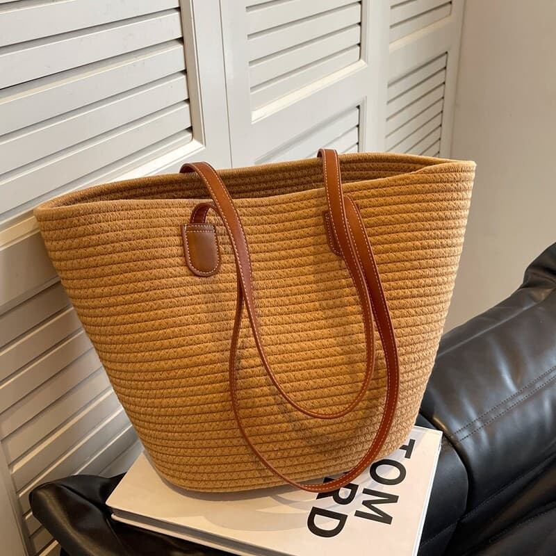 bolsa transversal feminino bolsa feminina Bolsa feminina All-Match de um ombro à beira-mar férias bolsa de palha