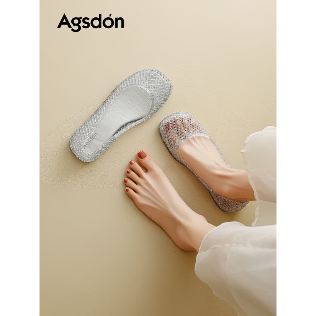 Augushiden cristal geléia sapatos femininos 2026 verão novo estilo sapatos sola macia não cansado pé respirável sapatos