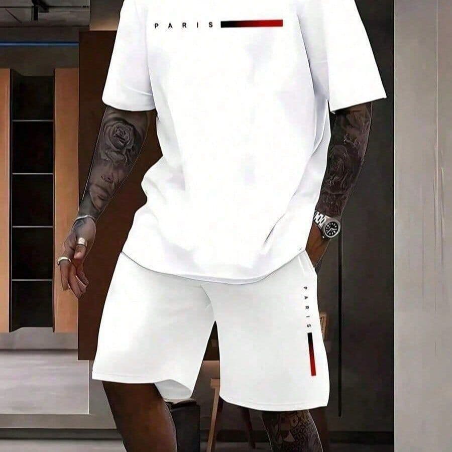 Camisa Algodão + Bermuda Tectel Elastano Paris Camiseta + Short Camisa Moda Exclusiva