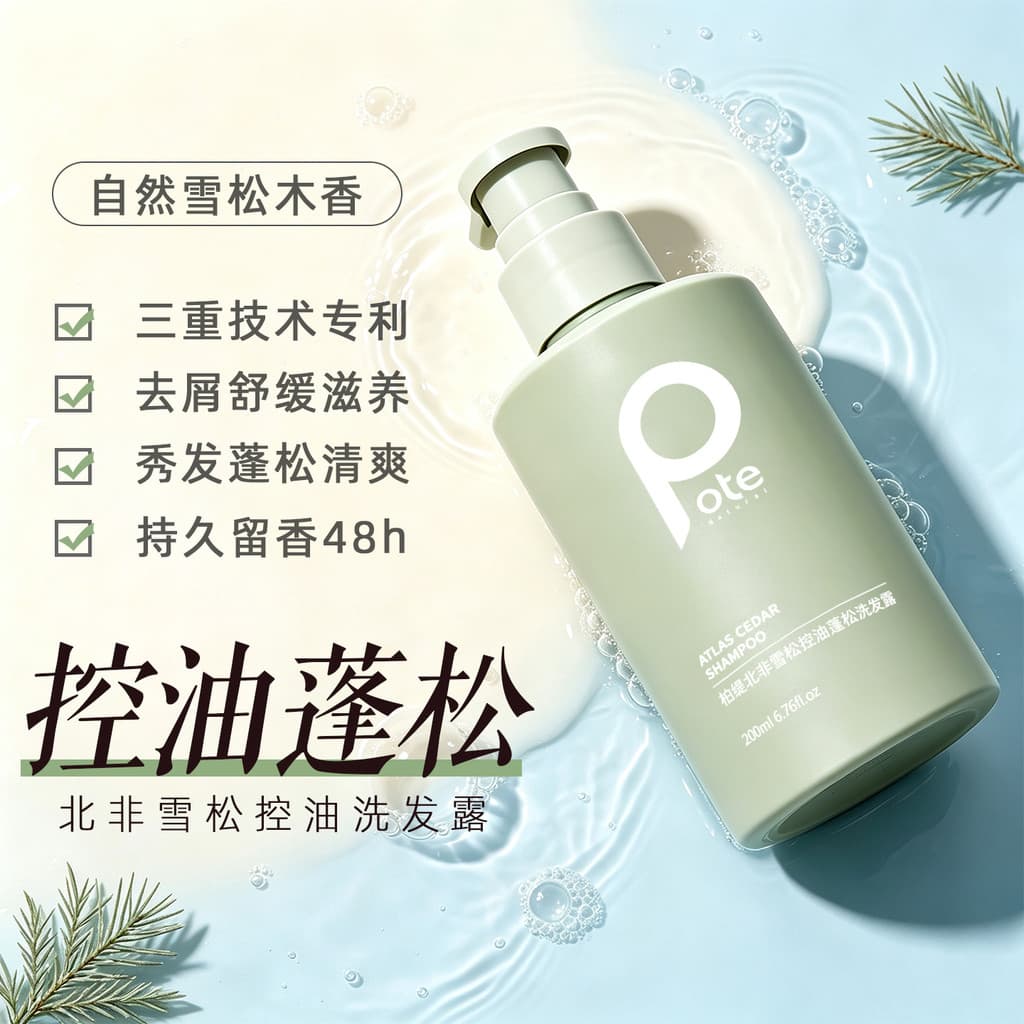 Pote pote pote shampoo controle de óleo fofo anti-caspa anti-coceira 72 horas fragrância de longa duração shampoo loção