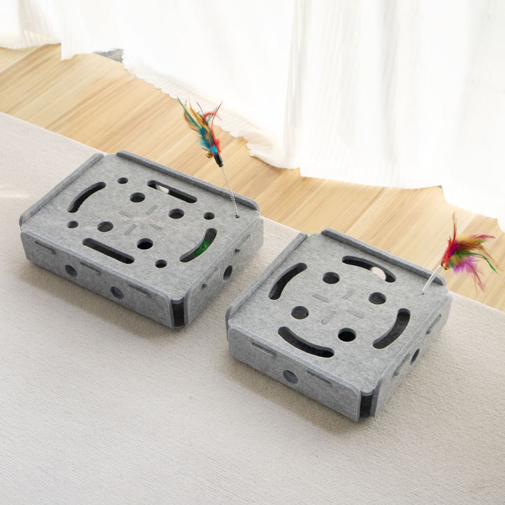 Local De Construção Interativo Gato Divertido Caixa Durável Jogo De Quebra-Cabeça De Feltro Com Estampas De Pata Estilo