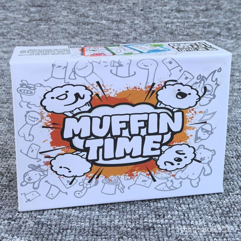 Versão em inglês das cartas do jogo de tabuleiro "Muffin Time", cartas de jogo divertidas e interativas para pais e filh