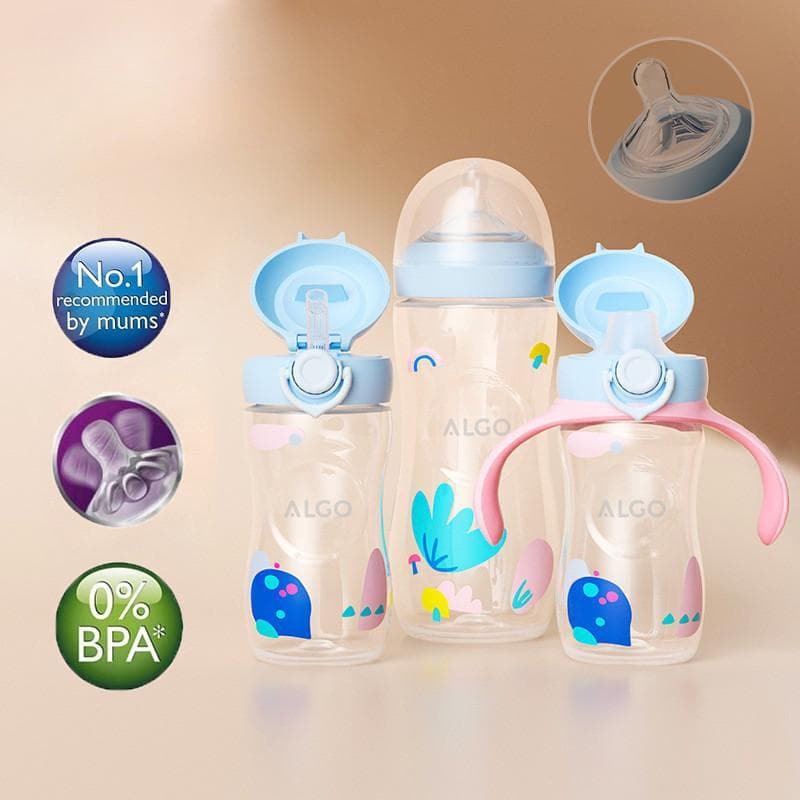 Copo De Aprendizagem Para Bebês Poleey , 11.6 Onças/330 Ml , Copos De Água , Grande Calibre , Anti-Inchaço , Mamadeira A
