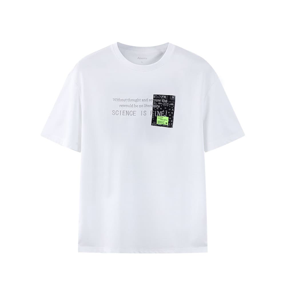 Camiseta Street Wear All-Match Gola Redonda Manga Curta Camiseta Moderna Meia Manga