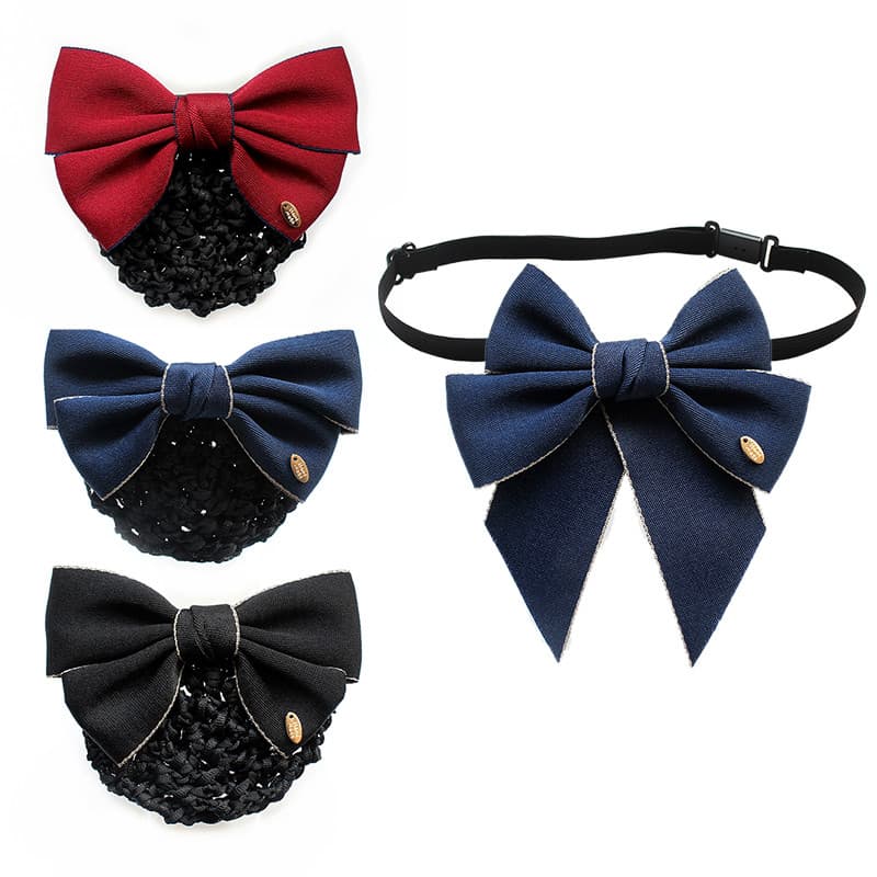 Gravata borboleta profissional uniforme feminino ferramentas colar flor arco banco Hotel enfermeira aeromoça Net bolso H