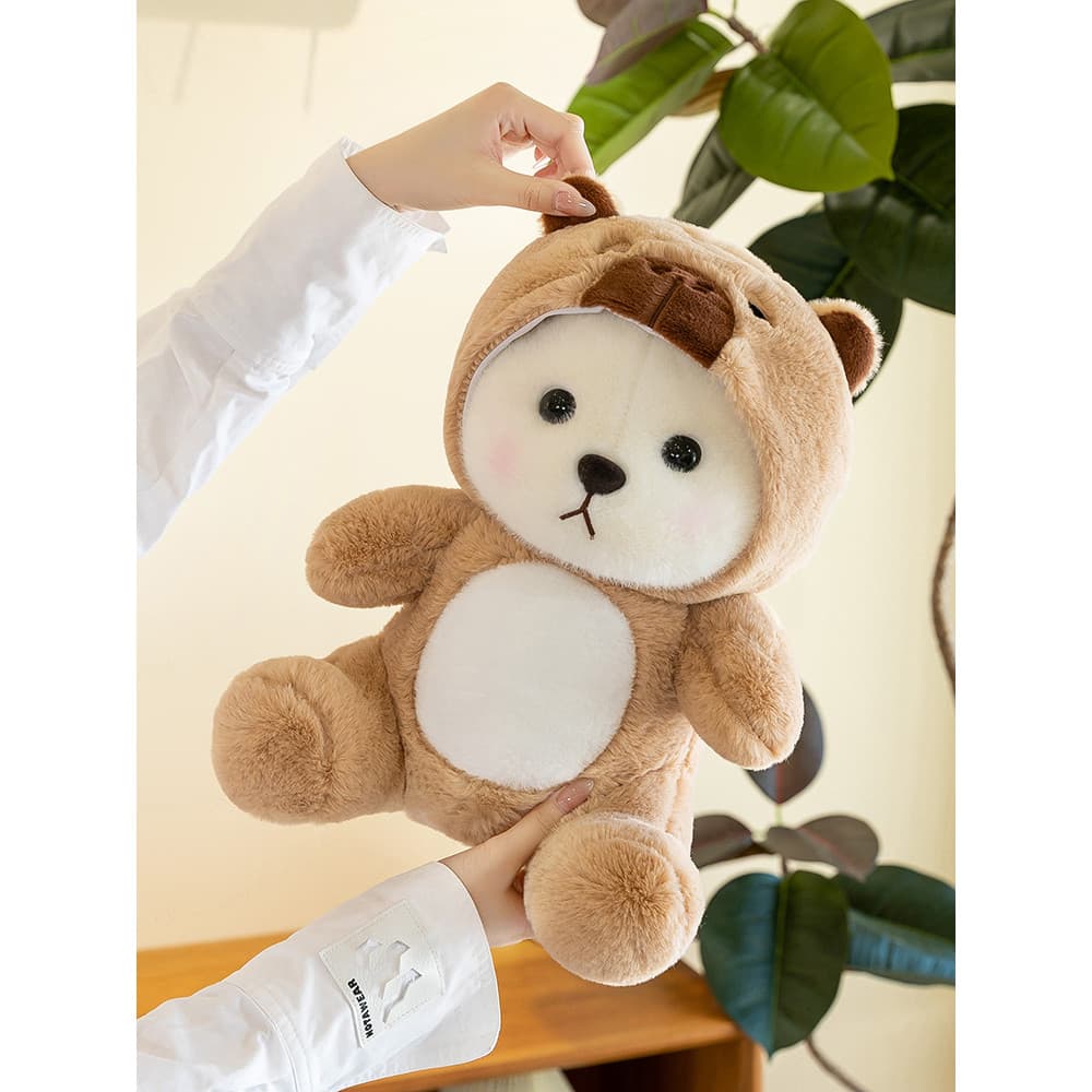 Kapibara transformado urso boneca capivara porco urso boneca bonito pequeno urso boneca brinquedo de pelúcia presente de