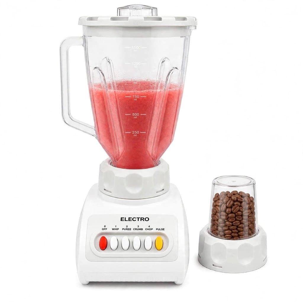 Liquidificador e Moedor de Café Elétrico Branco 220 Volts