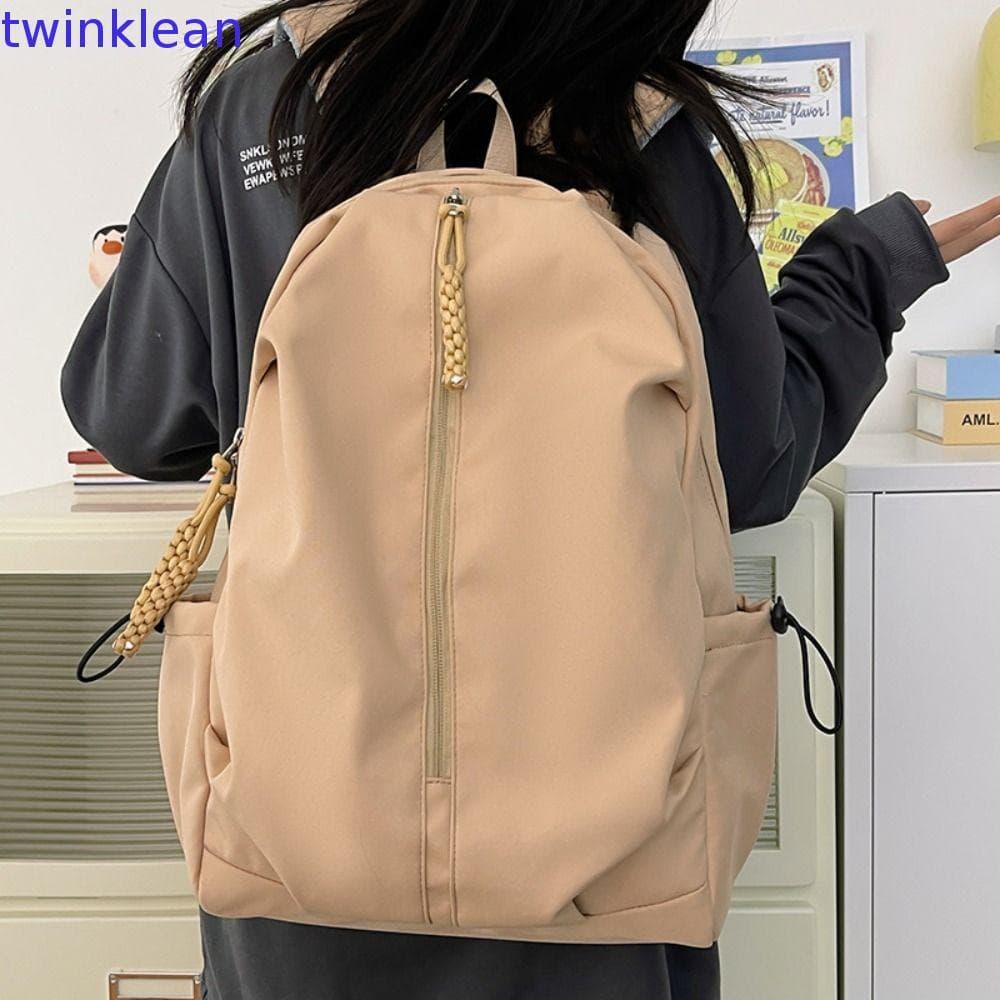 Mochila Ins Moderna , Mochilas Escolares Casuais De Poliéster Com Vários Bolsos , Escolar Estilo Coreano De Alta Capacid