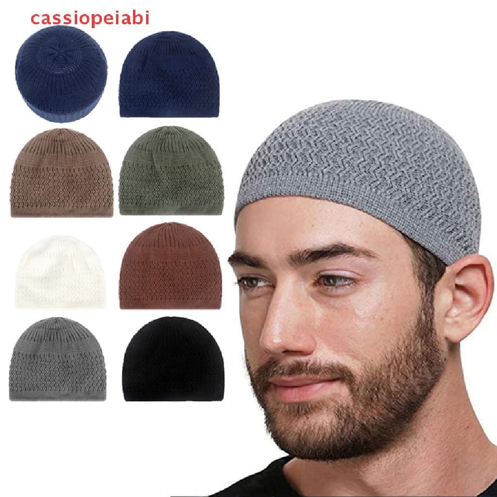 Chapéus De Oração Masculinos Muçulmanos (cassiopeiabi) Casual De Malha Muçulmano Inverno Feijões Quentes Boné Islâmico R