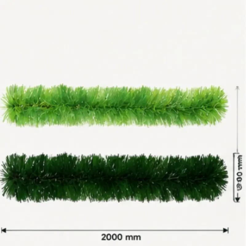 Festão Natalino Premium 2M Verde com Galhos Decorativos, Folhagem Volumosa e Acabamento Realista PET OIH-9155