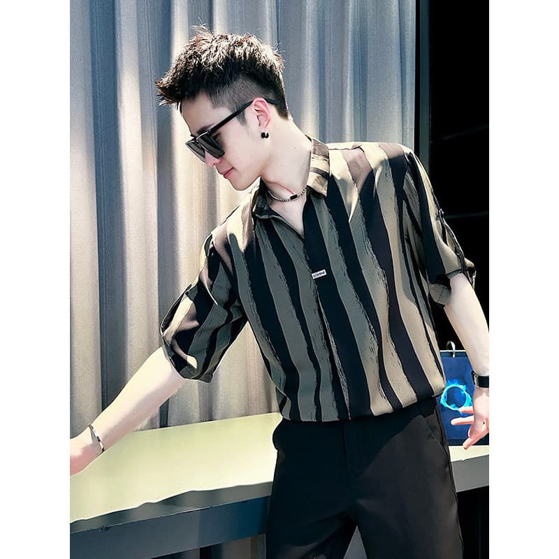 Camisa Floral de manga curta de verão masculina Casual meia manga polegada camisa bonito versão coreana moda wear mascul
