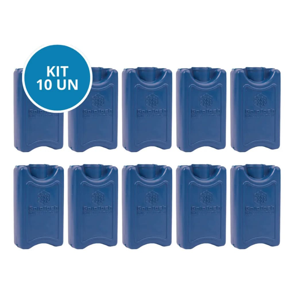 Kit 10 Unidades Gelo Artificial GeloTech Original Reutilizável Rígido 100ml