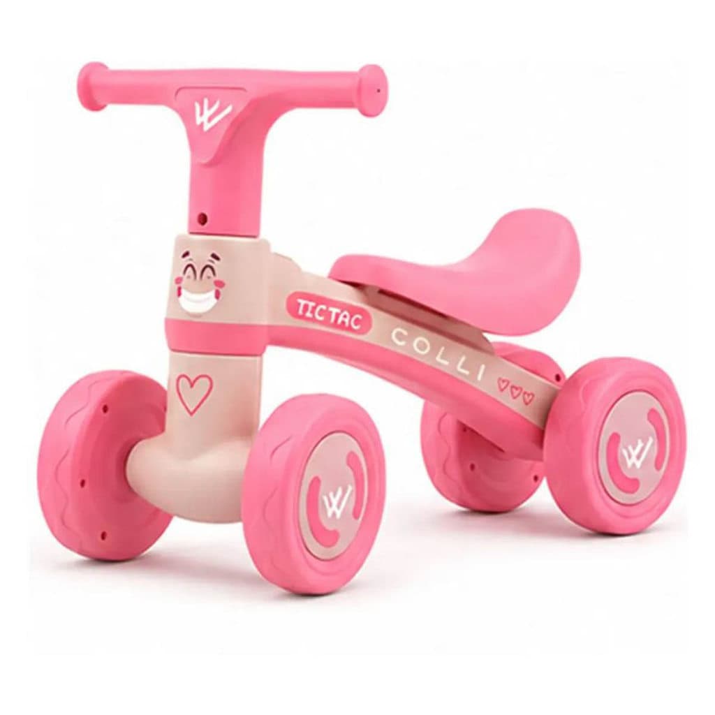 QUADRICICLO BICICLETA DE EQUILÍBRIO INFANTIL COLLI TIC TAC ROSA