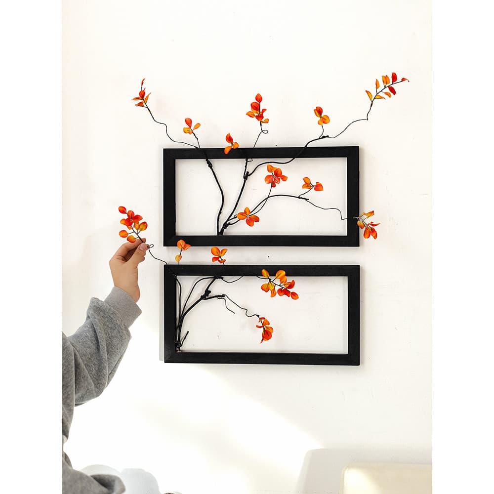 Juhan Criativo Estilo Silencioso Decoração de Parede Simulação Flor Pingente Estilo Chinês Sala de Estar Outono Folha Mu