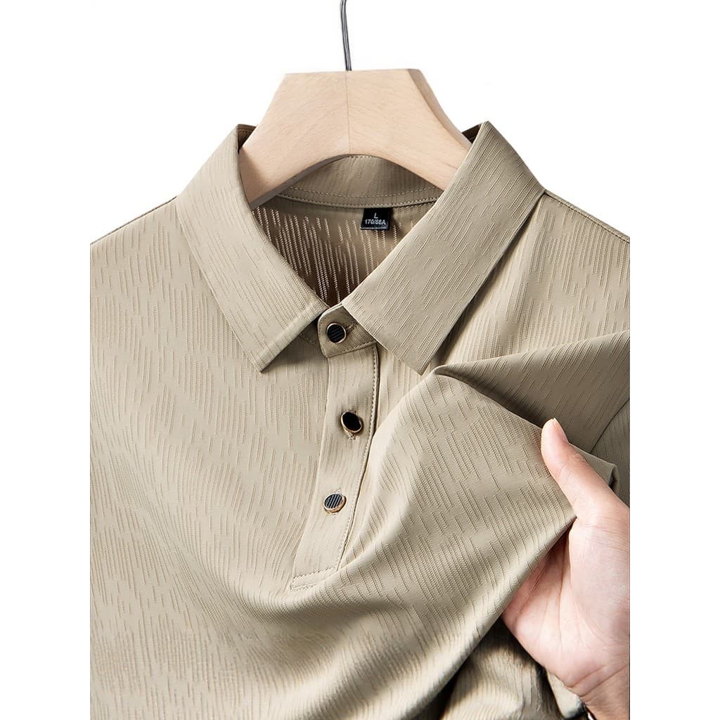 Camisa polo de lapela legal masculina de manga curta verão fina camisa de negócios Casual camiseta tamanho grande camisa