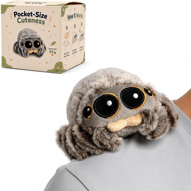 Pelúcia De Aranha Magnética , Mini Saltitante Fofa De 4.33', Bicho De Macio Para Crianças E Amp ; Decorações