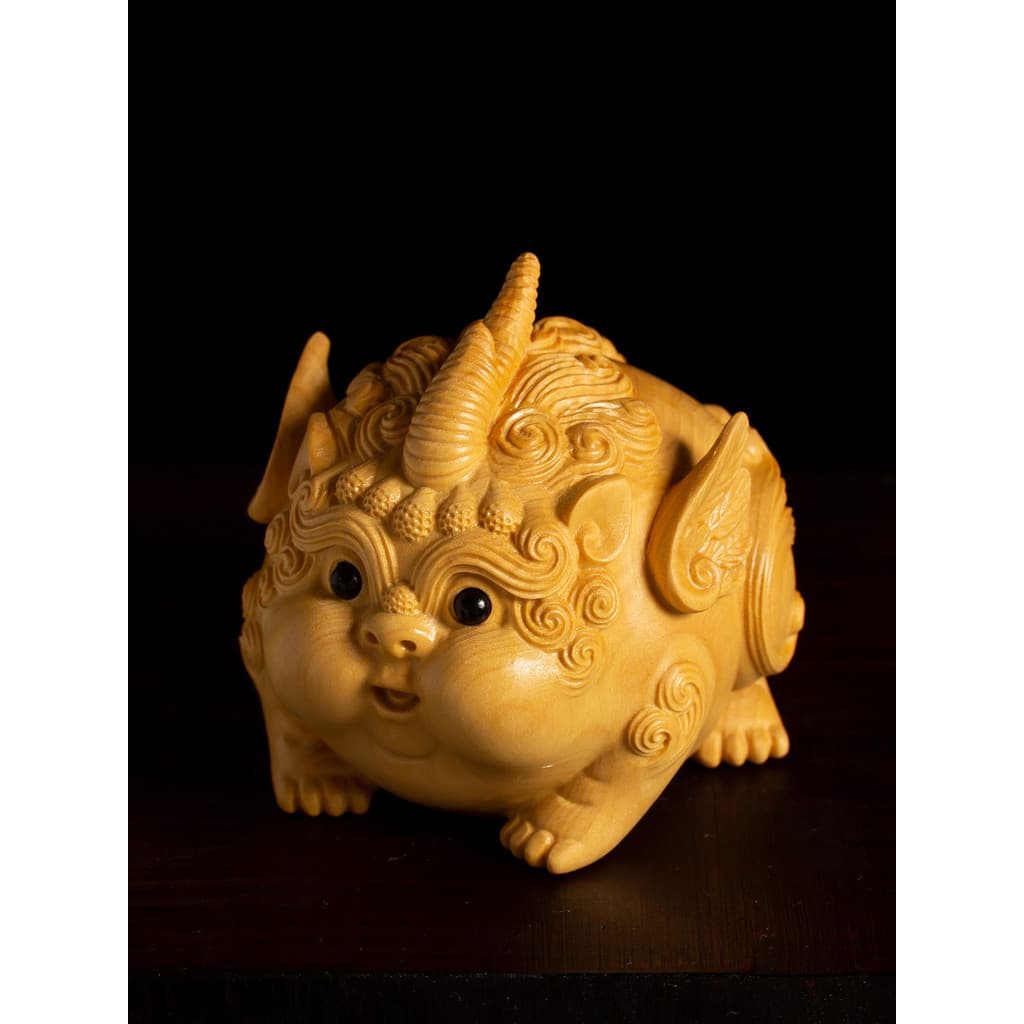 Caixa buxo sorte Pixiu ornamentos alça de transferência peça Pichu artesanato masculino portátil jogar escultura em made