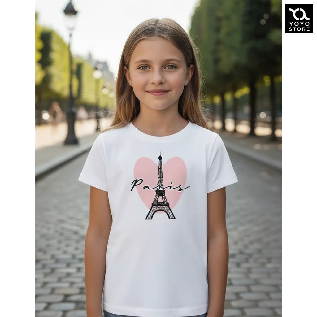 Camiseta Feminina Love Paris Baby Look 100% Algodão