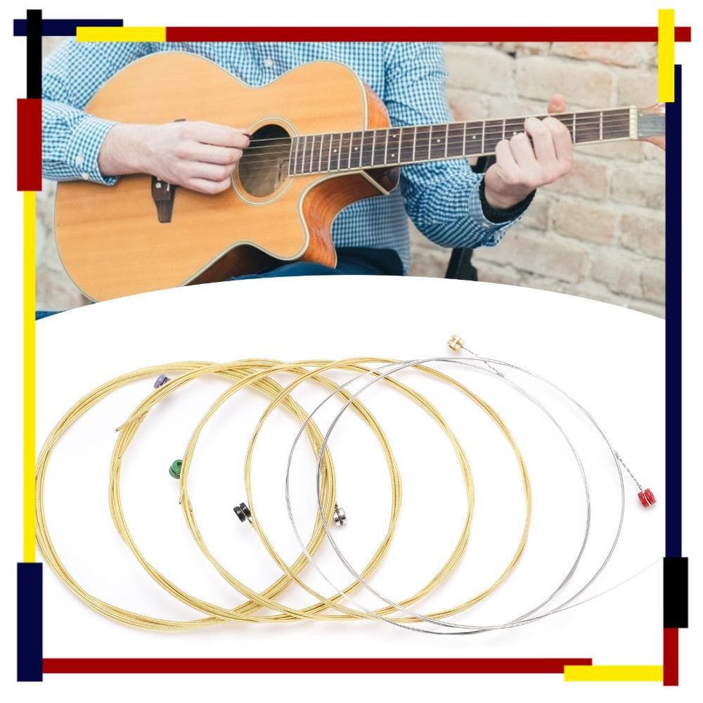 2 Conjuntos De Cordas Para Violão , material De Latão Dourado E Prateado , Conjunto De 6 Guitarra Acústica