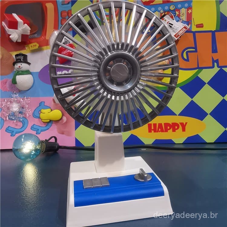 Ventilador de mesa retrô estilo Showa japonês, ventilador elétrico portátil, recarregável por USB.