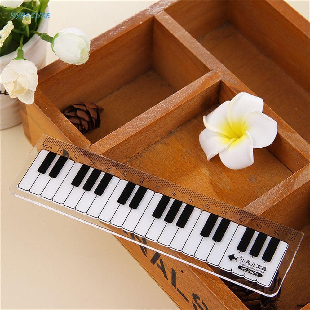 Réguas Retas Material Escolar De Escritório Crianças Presentes Papelaria Plástico Criativo Preto Branco Notas Musicais