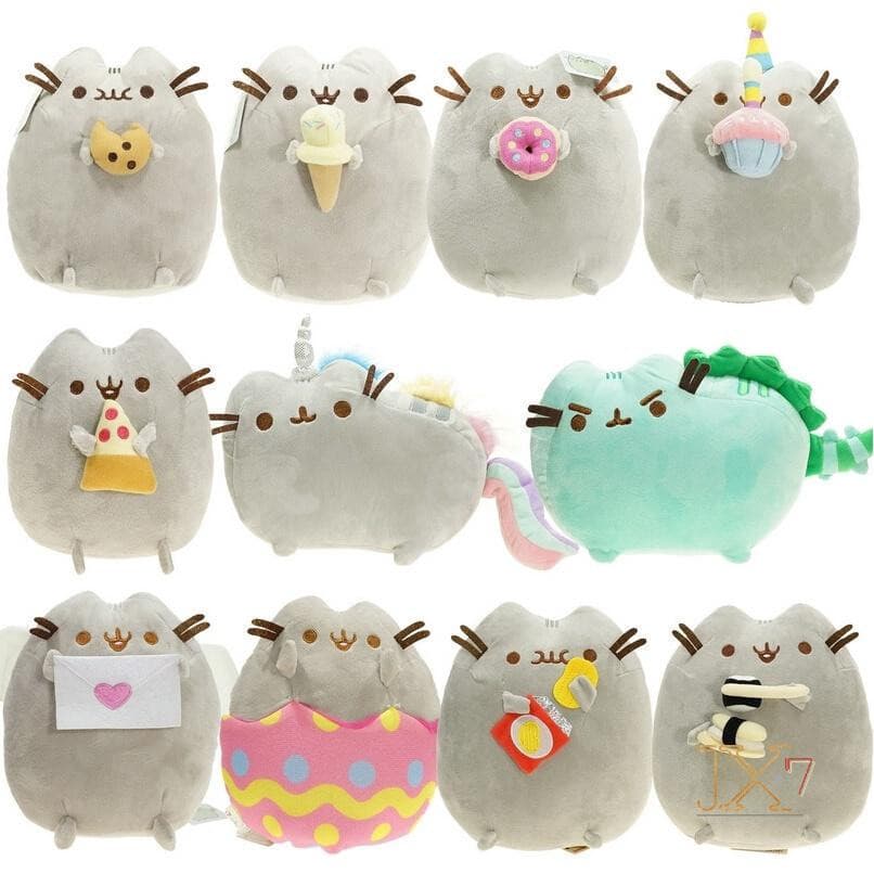 Brinquedo de pelúcia Puchi Cat de 7 polegadas com bola de pelo macia