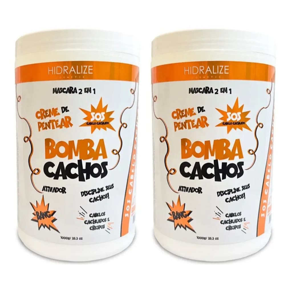 Kit 2 Creme de Pentear SOS Bomba Cachos Hidralize 1kg Cada