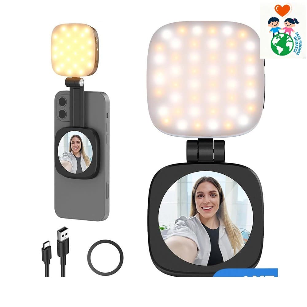 NEEWER NL48B Regulável LED Luz Magnética Para Selfie De Telefone Como Suporte E Espelho