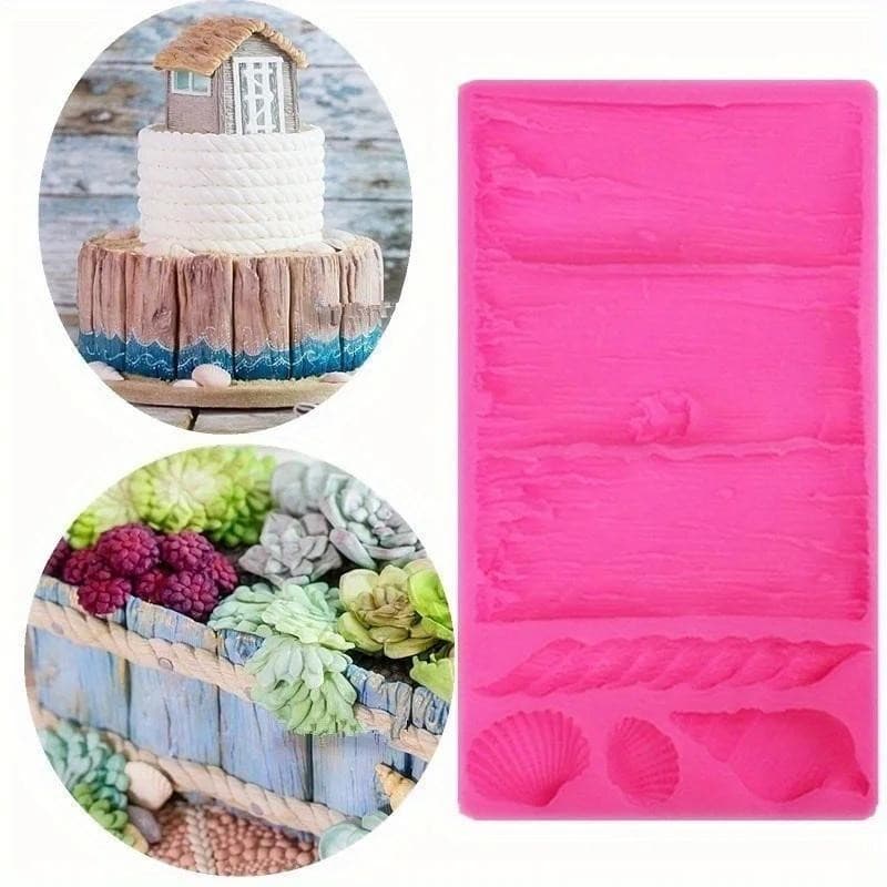 Novo Retro Casca Concha Silicone Fondant Molde Diy Chocolate Cozimento Bolo Borda Decoração