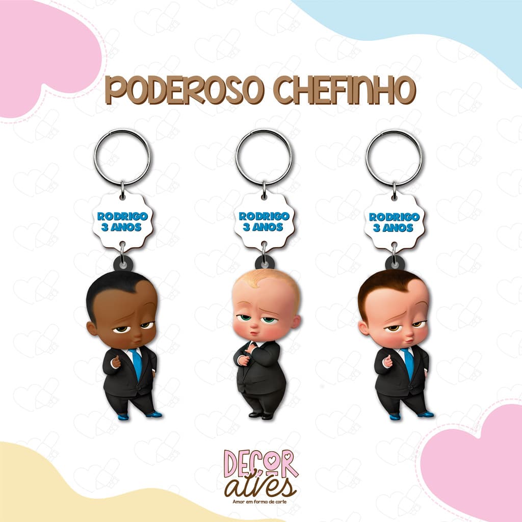 Poderoso Chefinho - Chaveiro Personalizado MDF brilhoso Lembrancinha infantil