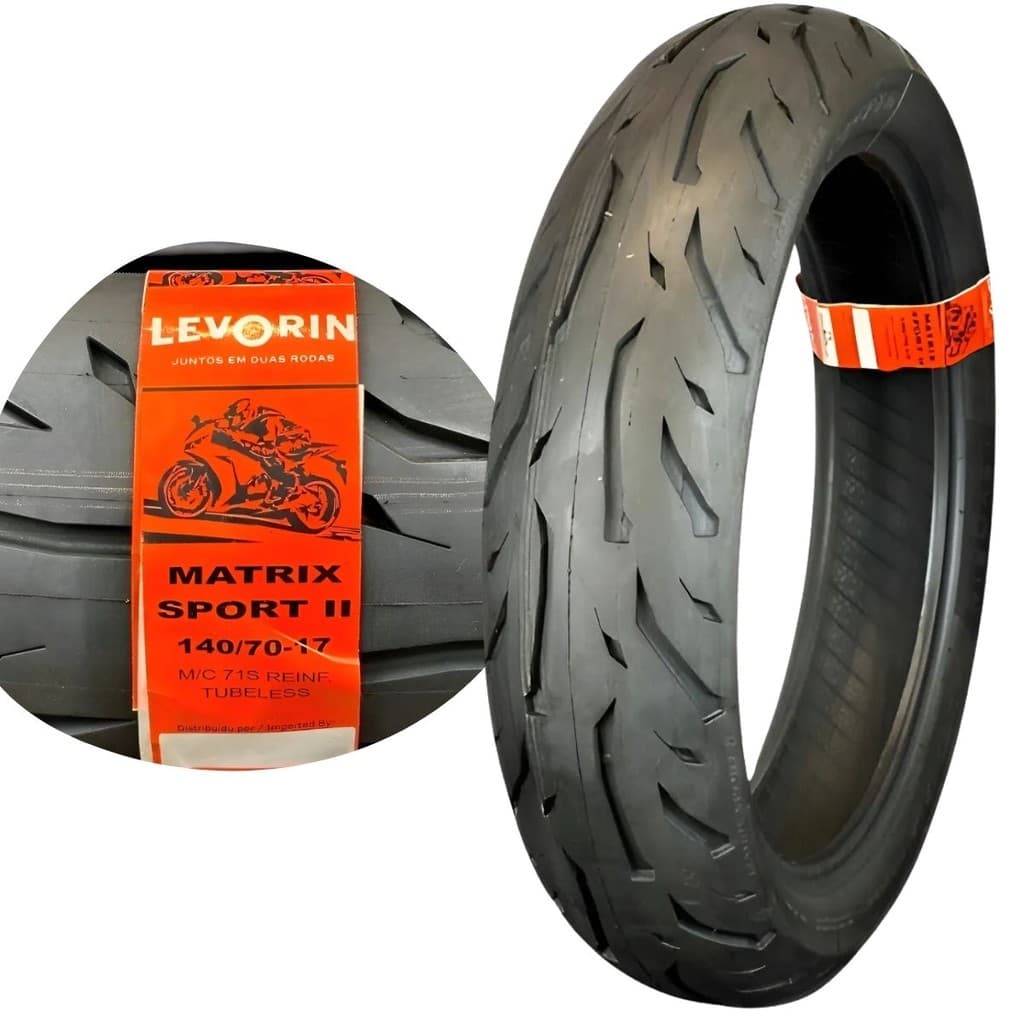 Pneu Levorin Traseiro 140/70-17 Matrix Sport 2 Sem Câmara Traseiro Ys Fazer 250 CB 300 CBX 250 MT03
