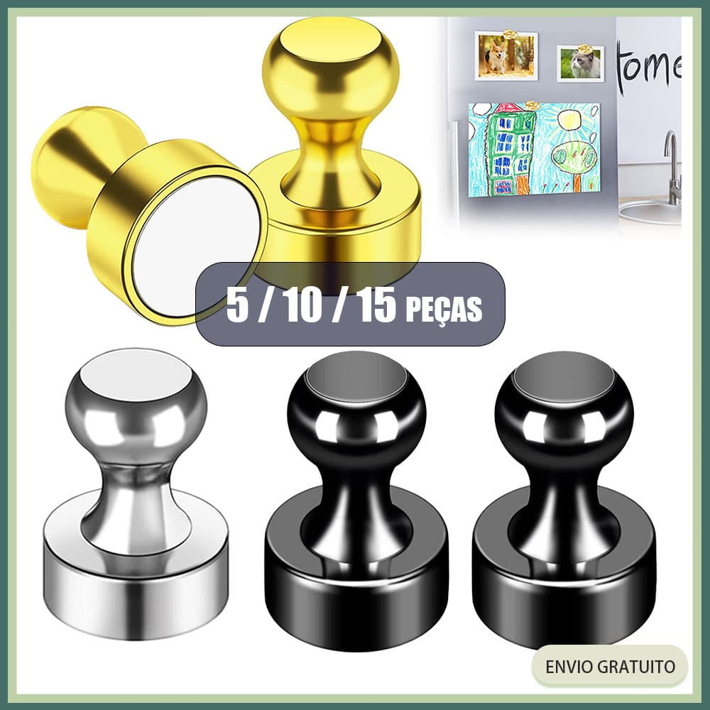 5/10/15x ímãs de neodímio para geladeira, ímãs retangulares com pino para quadro branco,escritório,sala de aula,cozinha