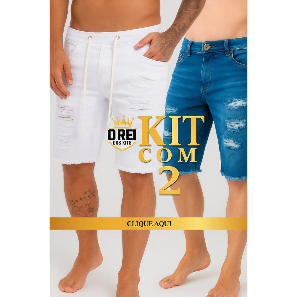 Combo 2 Bermuda Jeans Masculina Rasgada Desfiada direta da fabrica + envio hoje