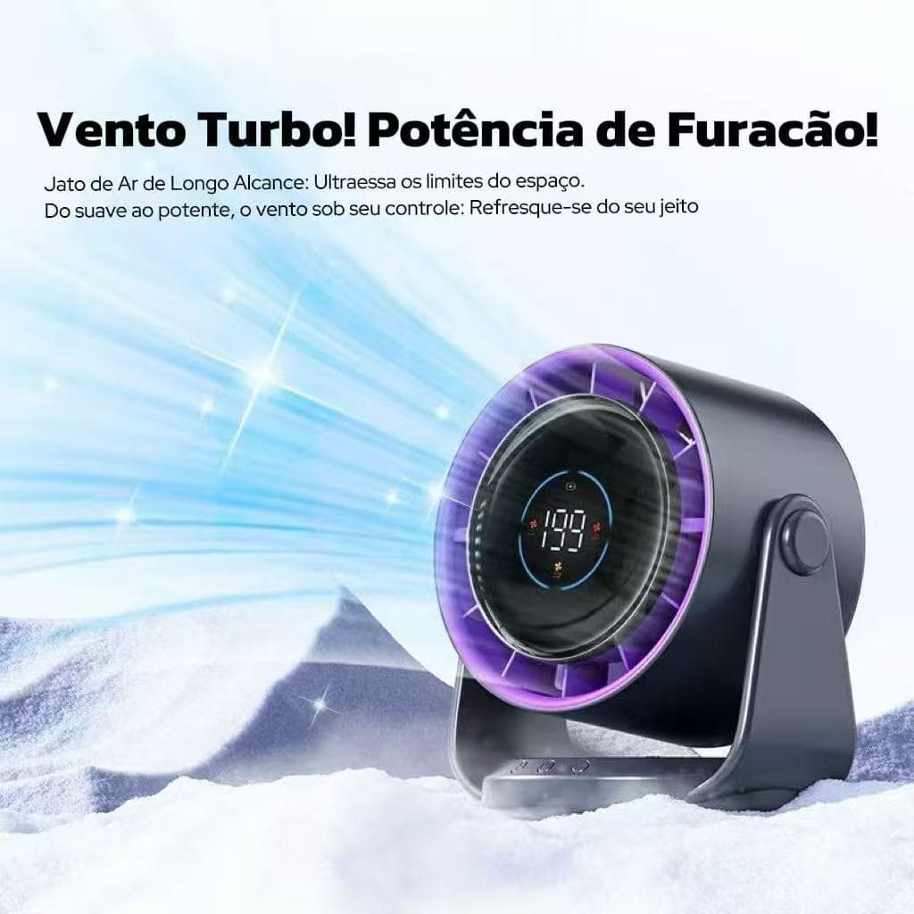 Ventilador Super Silencioso - Ideal para Escritório e Dormitório, Carregamento USB e Longa Dura