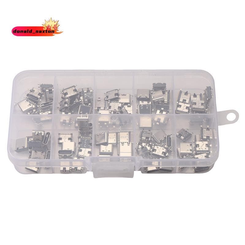 100 Pçs/Lote 10 Modelos Tipo-C Conectores De Doca De Carregamento USB Mix 6Pin E 16Pin Uso Para Telefone Kits De Reparo