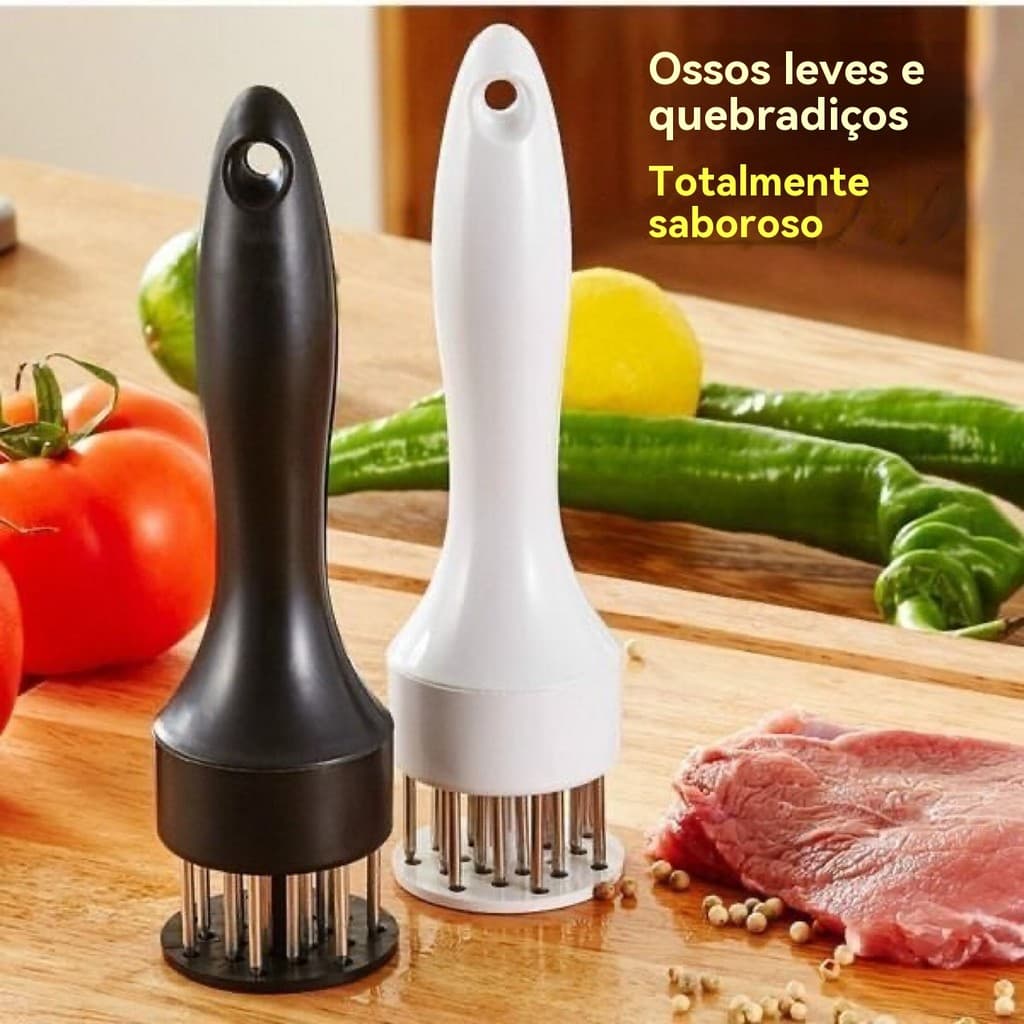 Amaciador de Carne de Aço Inoxidável para Cozinha, Martelo para Bife, Ferramenta para Pele de Carne, Amaciador de Carne