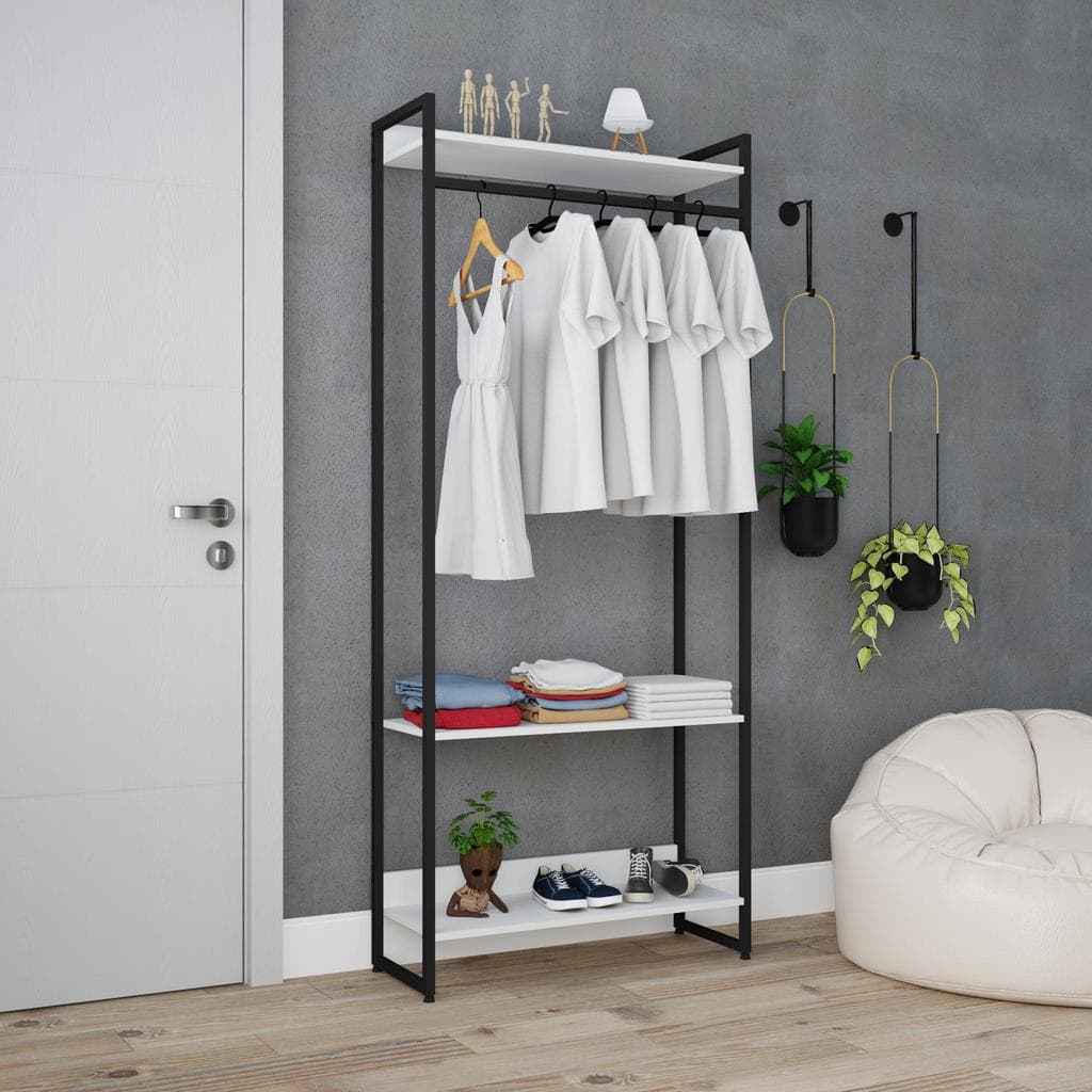 Estante Closet Arara c/03 Prateleiras Dynamica 80 cm Est.Preta