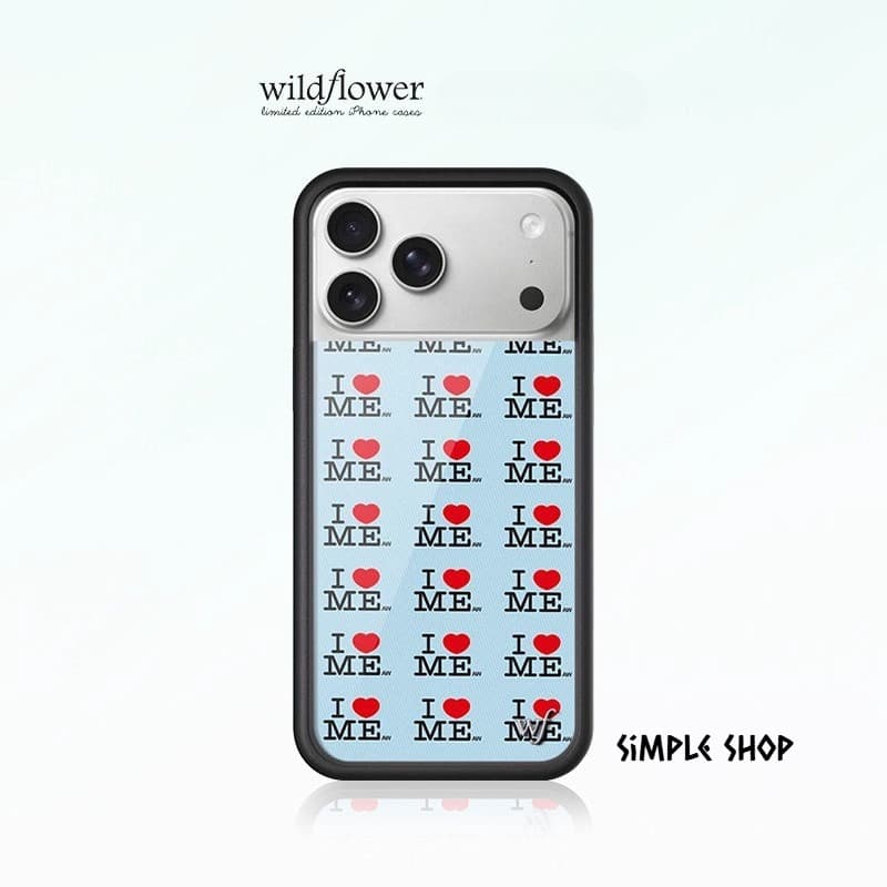Wildflower I Heart Me Blue Capa De Telefone De Luxo Para IPhone17Air 17 16 15 14 13 12 Pro Max Plus Soft Side Silicone A
