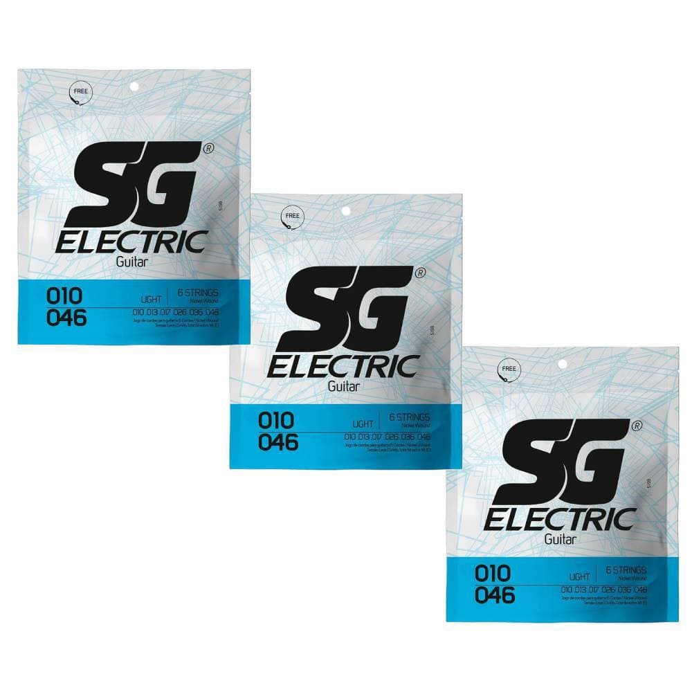 KIT 3 ENCORDOAMENTOS GUITARRA SG 010 NIQUEL 5198