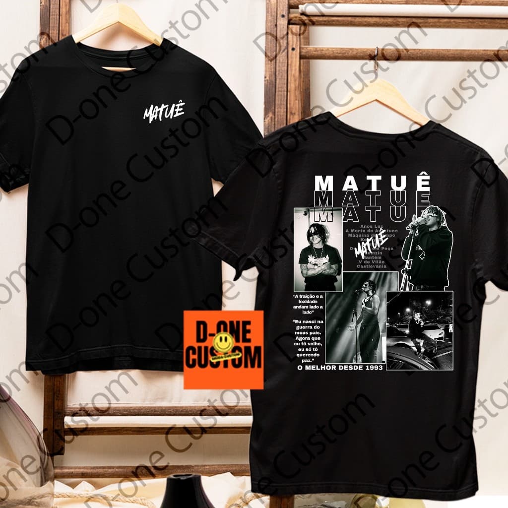 Blusa Camisa Estampado Matuê Montagem Maquina do Tempo Album Novo Show Homenagem Rap Trap Camiseta