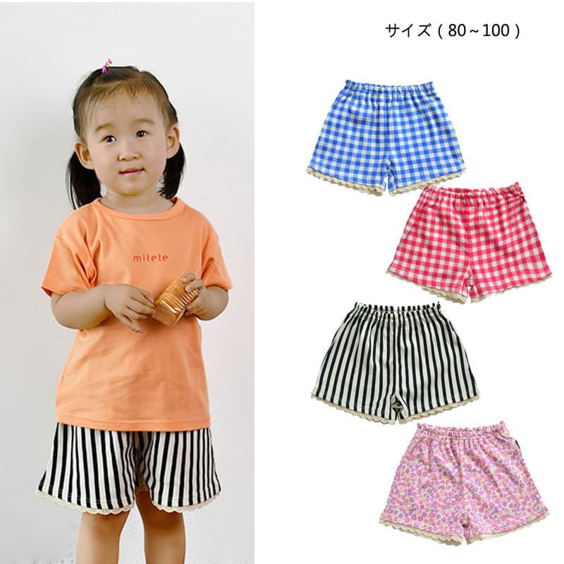 Meninas Shorts verão exterior Wear All-Match crianças verão estilo ocidental calças infantis 0-4 meados de cintura verif