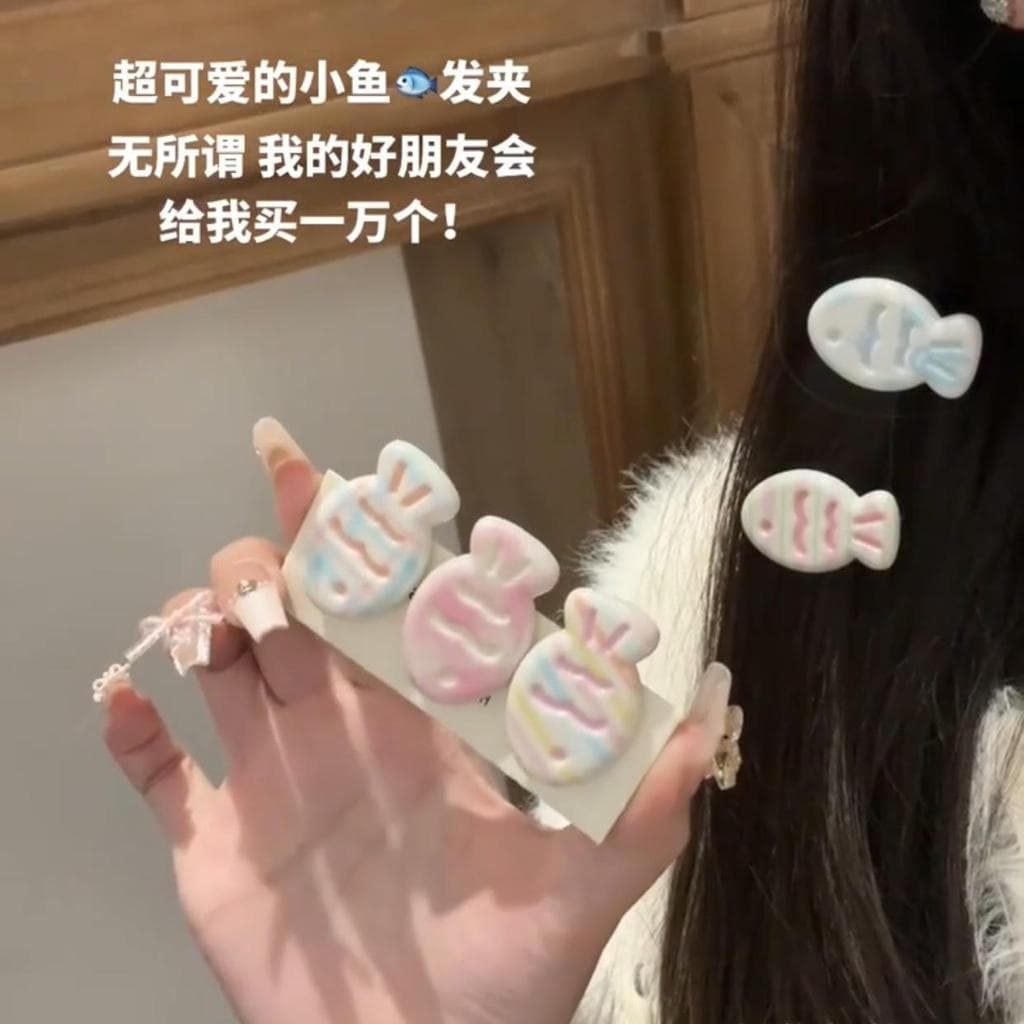 Macaron Taiyaki hairpin bonito peixe franja clipe doce All-Match lado hairpin dos desenhos animados estilo creme acessór