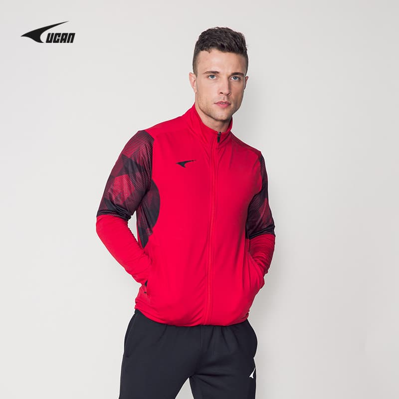 UCAN UCAN Jaqueta esportiva de malha elástica masculina primavera outono estilo fino escovado quente Casual Top de manga