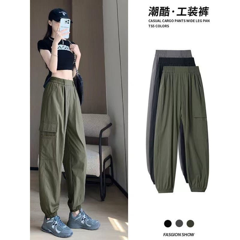 Macacão com vigas feminino na moda confortável usar novo estilo solto mais magro olhar cintura alta respirável calças de