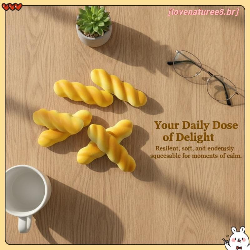 [Love] Falso Realista Torcido Pão Alívio Do Estresse Brinquedo Macio Modelo De Comida Para Crianças Presente De Aniversá