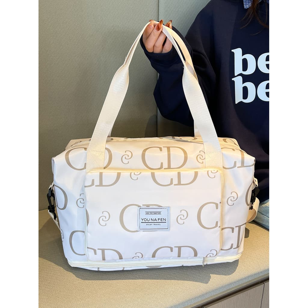 Bolsa de viagem Fashion de grande capacidade feminina bolsa de curta distância leve portátil dobrável bolsa de embarque