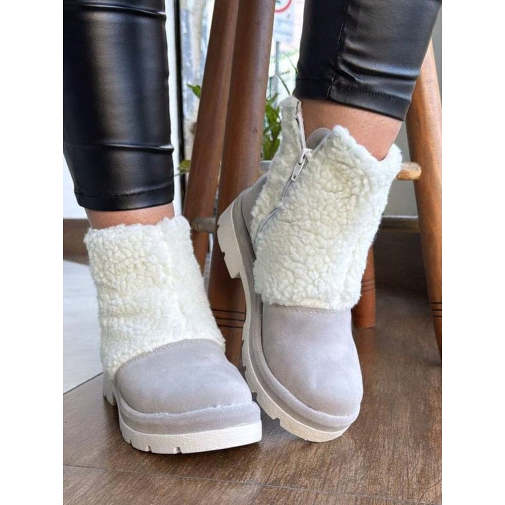 Bota Feminina Detalhe Pelucia Confortavel Inverno Bota feminina confortável
